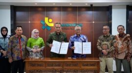 Penandatanganan Nota Kesepahaman/Memorandum of Understanding (MoU) yang berlangsung di Kantor Kementerian Koperasi (Kemenkop), Jakarta, Kamis (2/7).